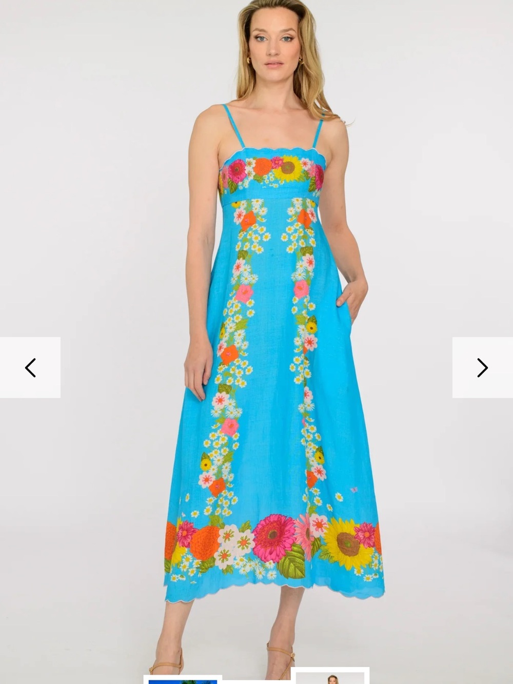 Elizabeth James the Label Annalise dress. Wildflower aqua. Worn once